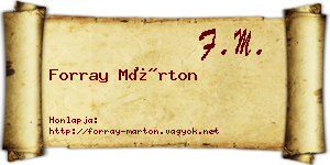 Forray Márton névjegykártya